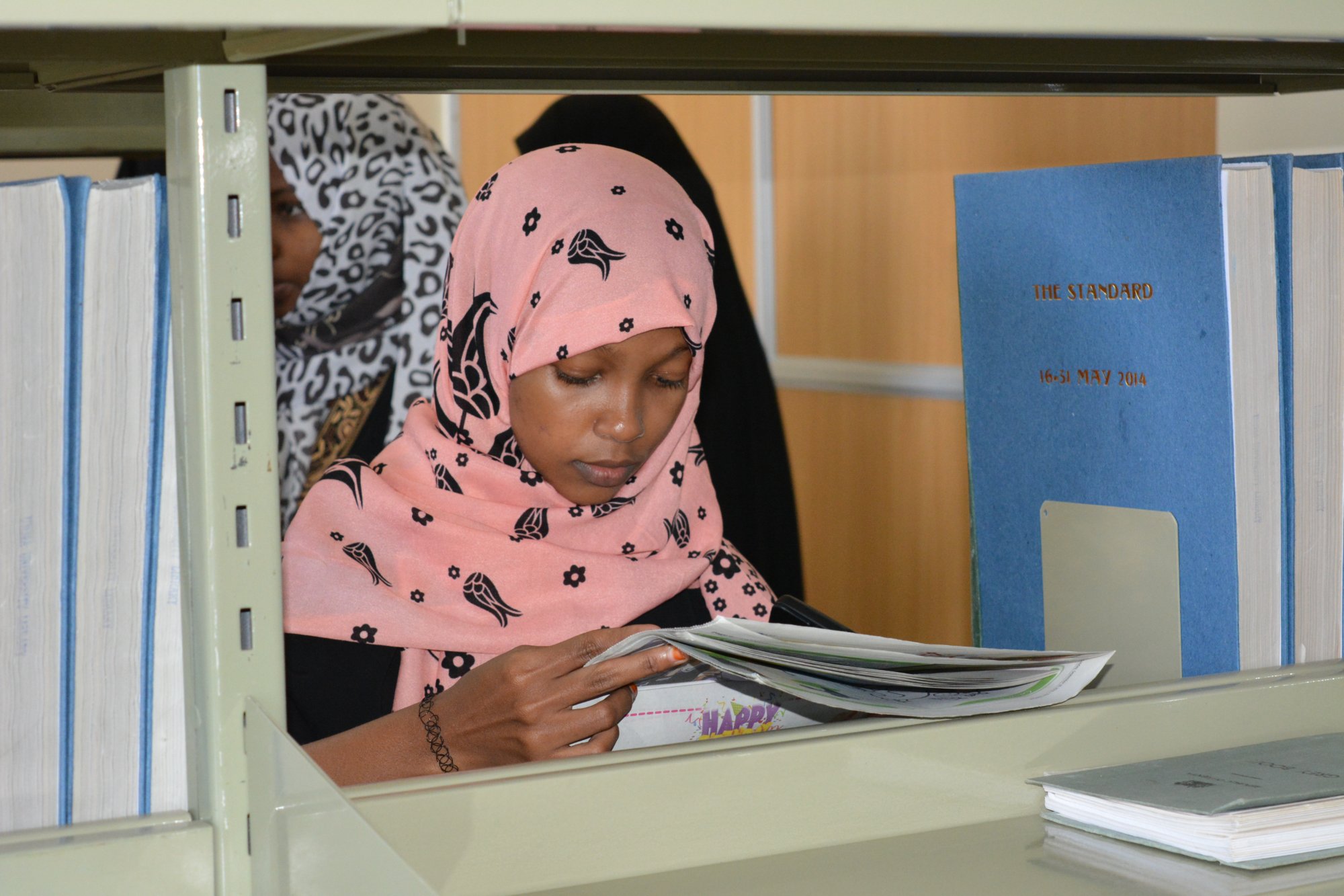 Students in the reading section